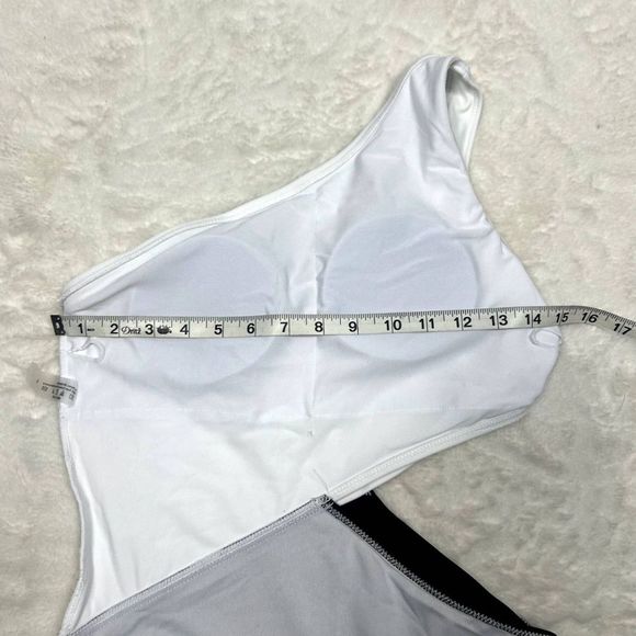 SweatyRocks Color Block One Shoulder Cutout 1pc Monokini Swimsuit SZ L: NWOT - Picture 7 of 12